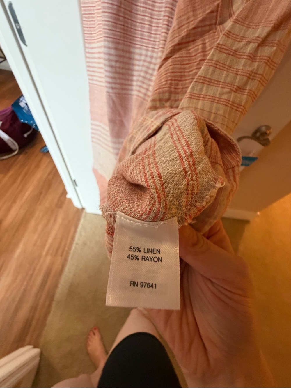 J Jill Sleeveless Pink Stripe Linen Blend Shift Dress - Picture 5 of 5
